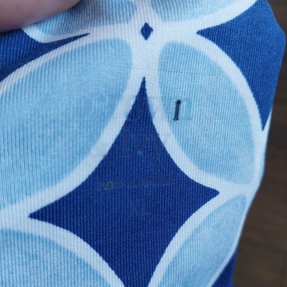 Crown & Ivy Blue Stretch  Flower Ankle Workout Leggings Size XL - Picture 6 of 10